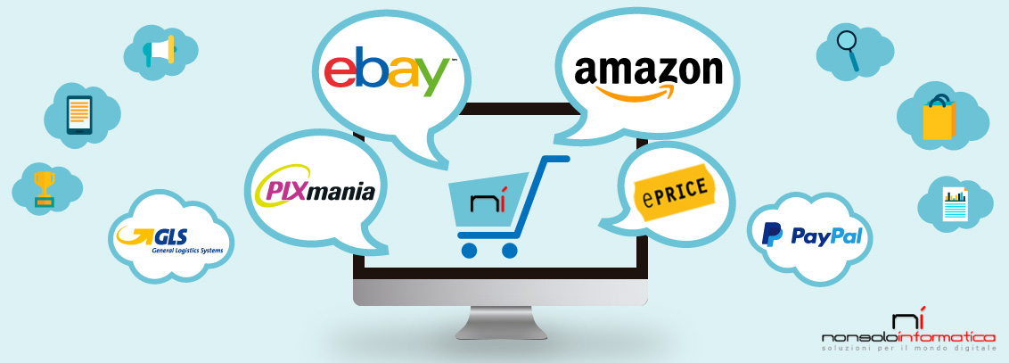 E-Commerce con Sincronizzazione Marketplace e servizi di spedizione